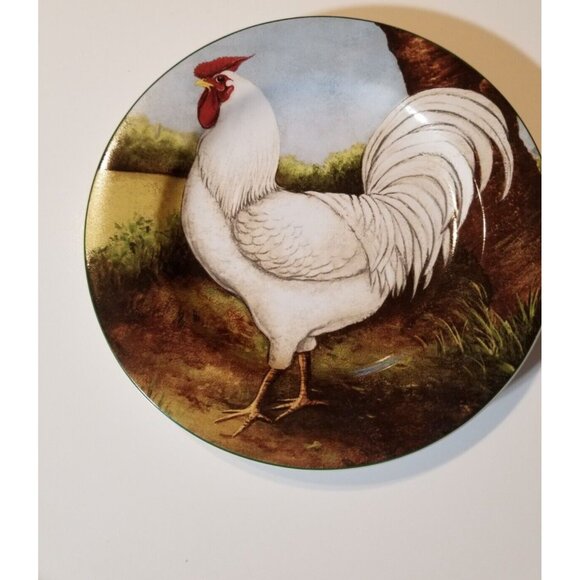 Chicken Rooster 8" Plates Vtg Sakura Oneida ON THE FARM Set of 4 David Carter Br - Picture 10 of 15